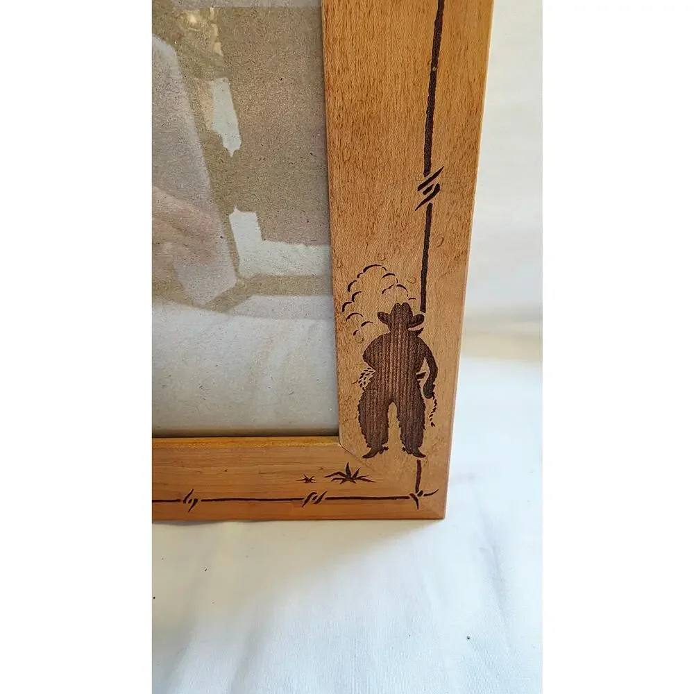 Western Cowboy Horse Wood 5x7 Picture Frame Rustic Southwest Cabin Lodge Decor